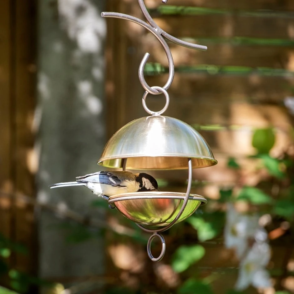 Brushed Brass Satellite Bird Seed Feeder 1 Brushed Brass Satellite Bird Seed Feeder