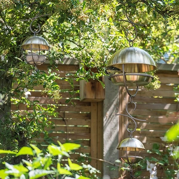 Brushed Brass Satellite Bird Seed Feeder 2 Brushed Brass Satellite Bird Seed Feeder - Image 2