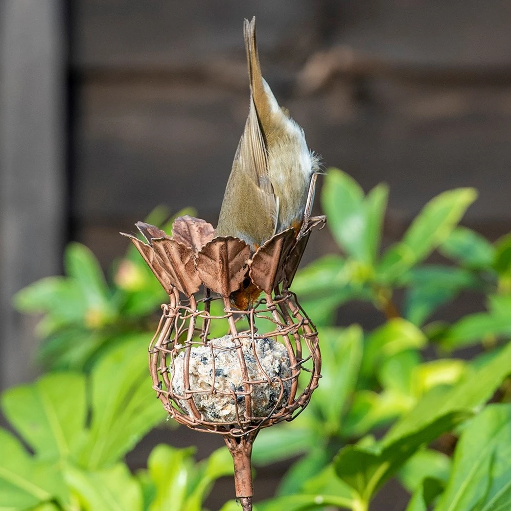 Poppy Seed Head Fat Snax Feeder - Aged Zinc 4 Poppy Seed Head Fat Snax Feeder - Aged Zinc - Image 4