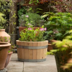 Hardwood Barrel Planter 13 Hardwood Barrel Planter -Perennials Sales pr2000044967 card7 lg