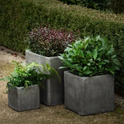 Cement Cube Pot - Waxed