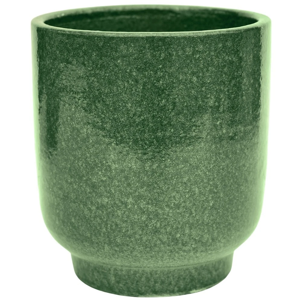 Reactive Glaze Plant Pot - Forest Green 2 Reactive Glaze Plant Pot - Forest Green - Image 2