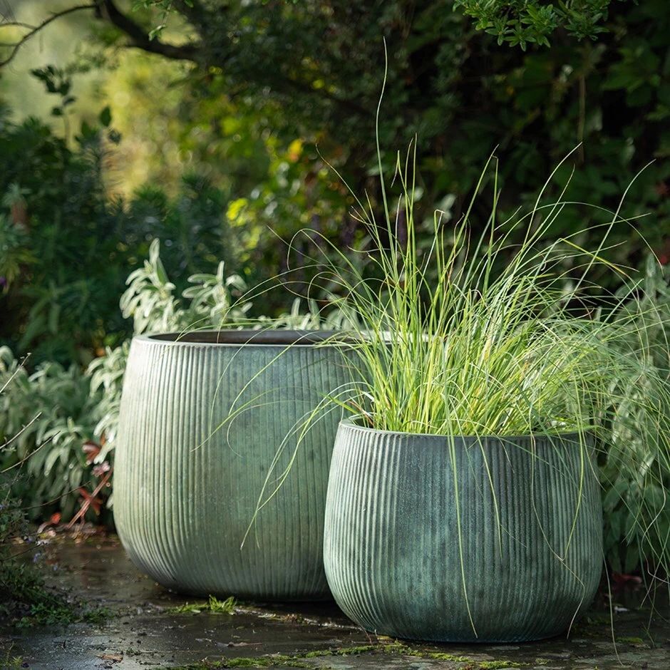 Ripple Bowl Planter - Verdigris 1 Ripple Bowl Planter - Verdigris