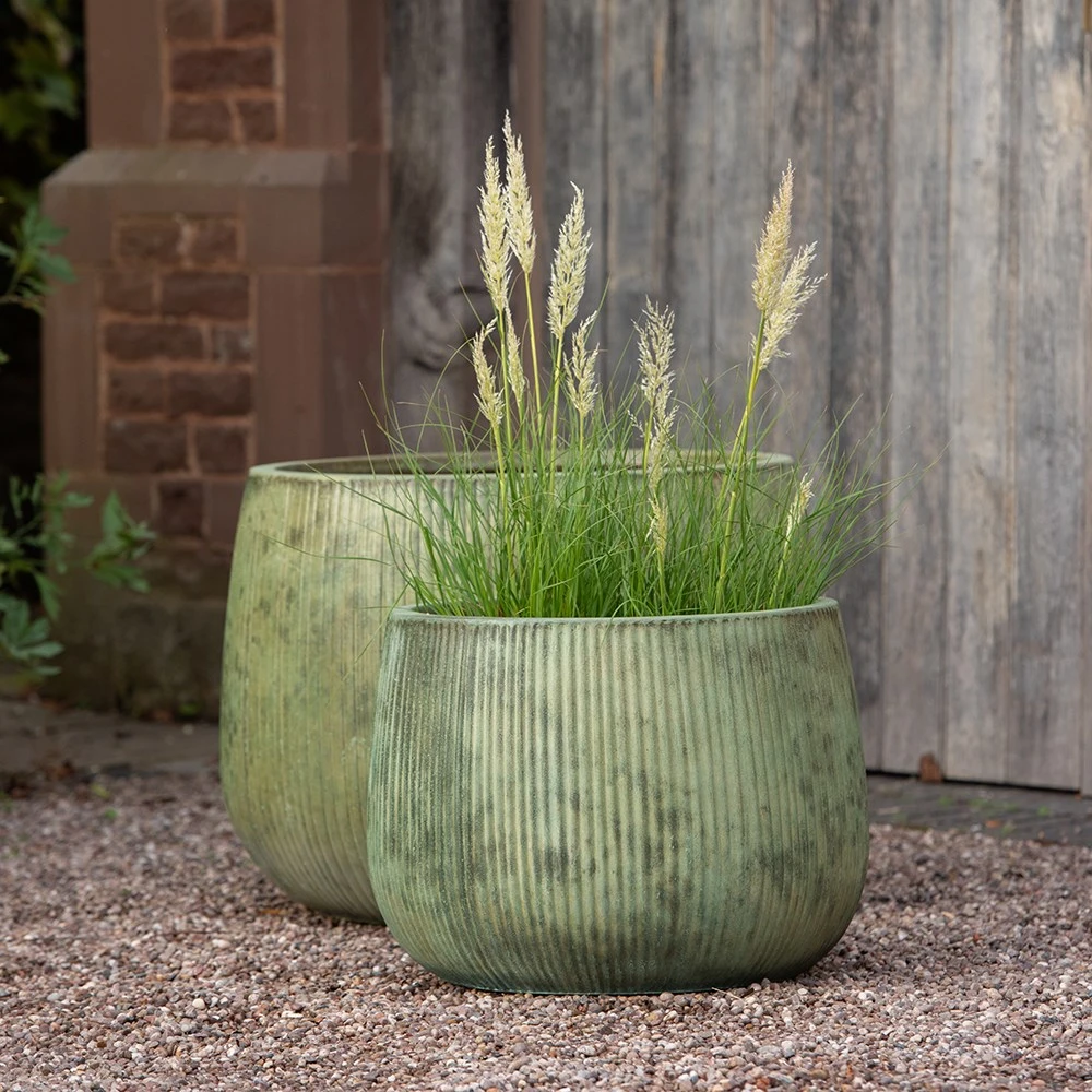 Ripple Bowl Planter - Verdigris 2 Ripple Bowl Planter - Verdigris - Image 2