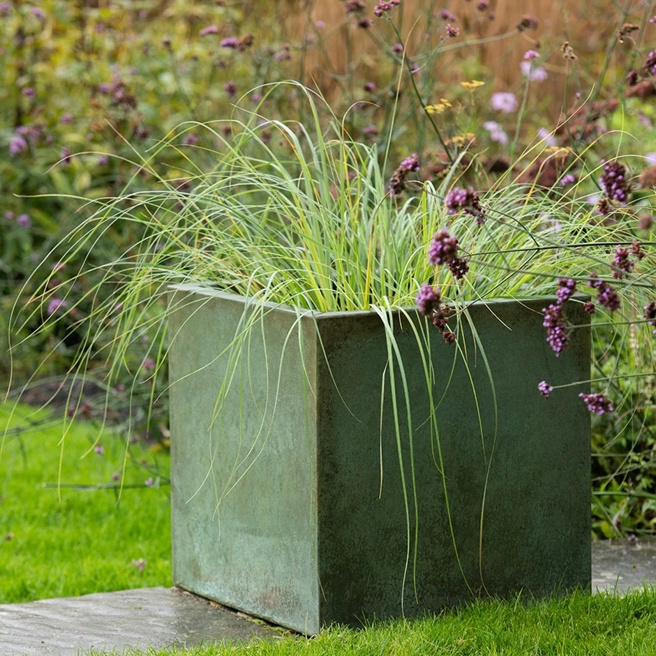 Square Terrace Planter - Verdigris 1 Square Terrace Planter - Verdigris