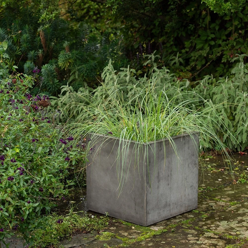 Square Terrace Planter - Weathered Cement 8 Square Terrace Planter - Weathered Cement - Image 8