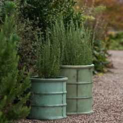 Greenwich Barrel Planter - Verdigris