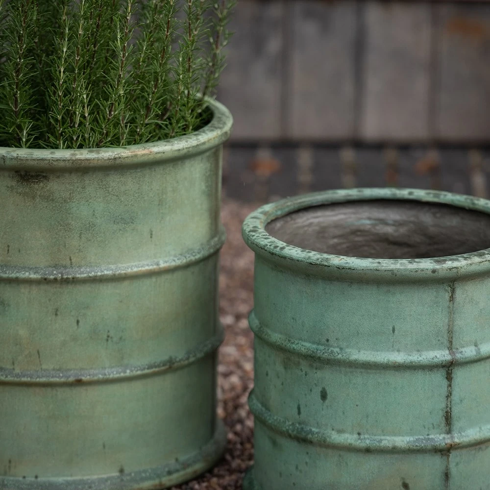Greenwich Barrel Planter - Verdigris 10 Greenwich Barrel Planter - Verdigris - Image 10