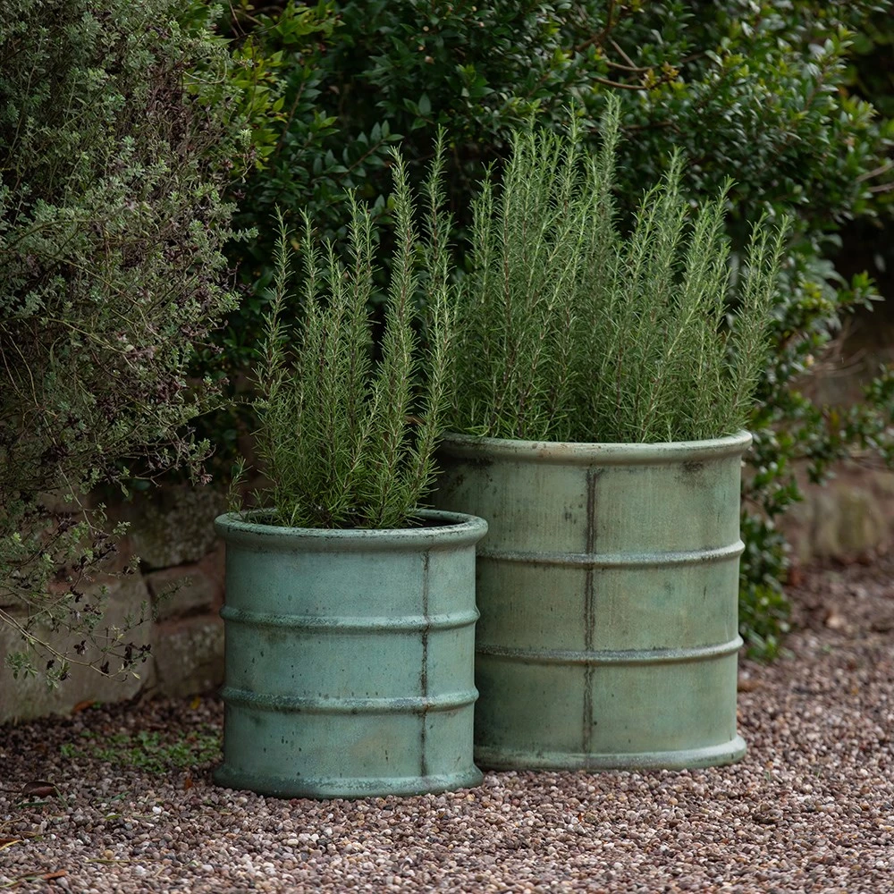 Greenwich Barrel Planter - Verdigris 6 Greenwich Barrel Planter - Verdigris - Image 6