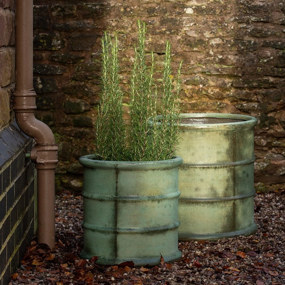 Greenwich Barrel Planter - Verdigris 8 Greenwich Barrel Planter - Verdigris - Image 8