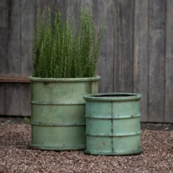 Greenwich Barrel Planter - Verdigris 18 Greenwich Barrel Planter - Verdigris -Perennials Sales pr2000048731 card9 lg