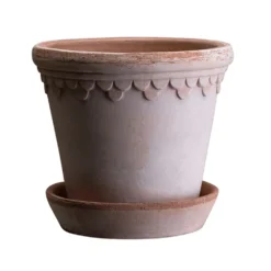Scalloped Tapered Plant Pot With Saucer - Terracotta 9 Scalloped Tapered Plant Pot With Saucer - Terracotta -Perennials Sales pr2000049052 card5 lg
